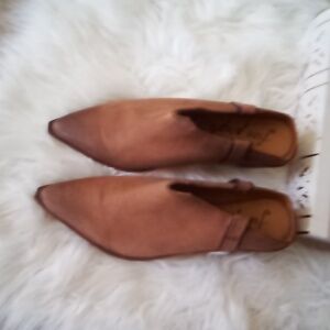 Free people marfa western slipon leather mules shoes size 6.5